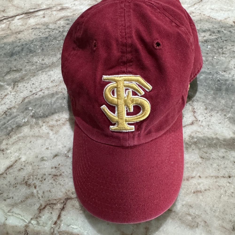47 Brand Burgundy Hat with Gold Detail